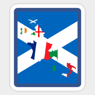 Scotland Rugby Fan St Andrews Cross Flag Design Sticker